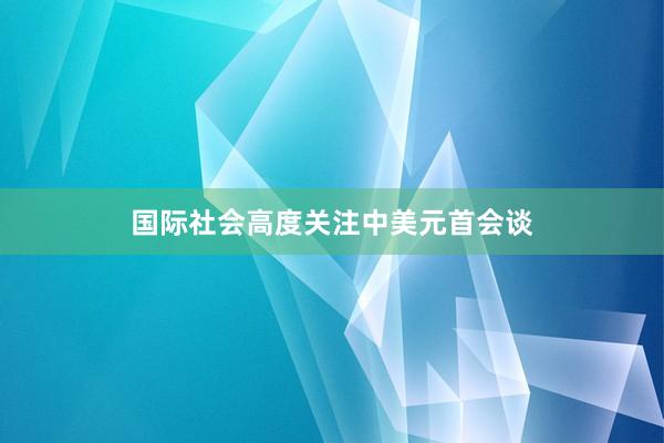 国际社会高度关注中美元首会谈